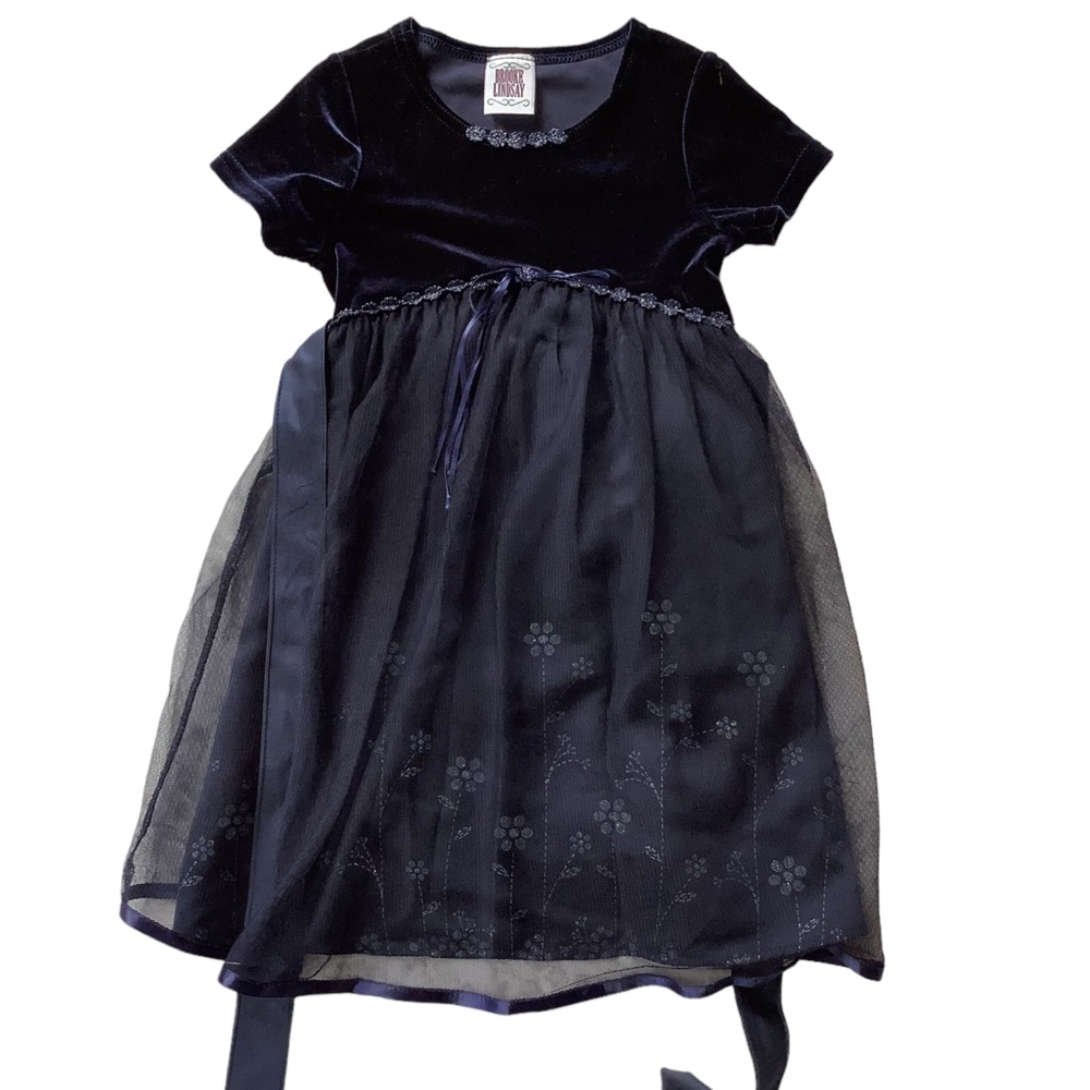 Brooke Lindsay little girl’s navy dress. Size 5